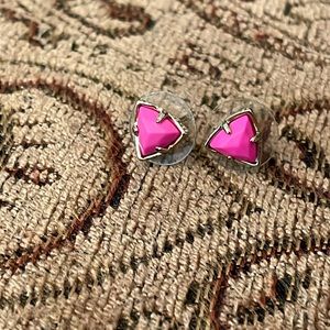 Kendra Scott studs, hot pink and gold